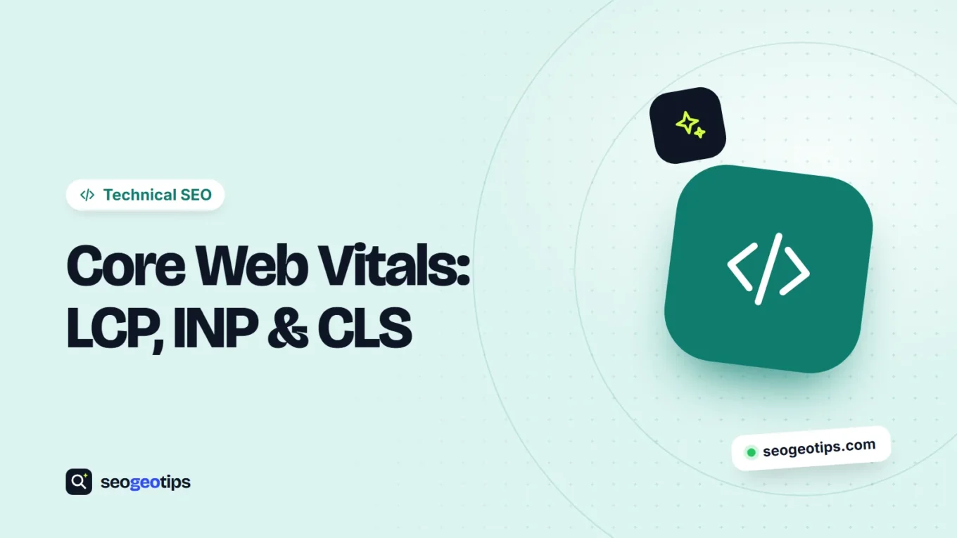 Cover illustration for the guide to Core Web Vitals, showing LCP, INP and CLS